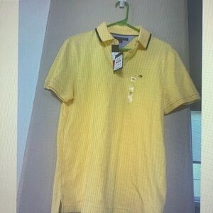 Size M mens Tommy Hilfiger yellow polo NWT